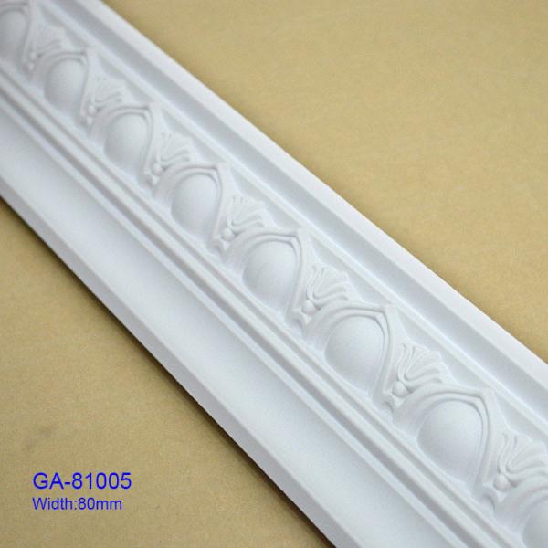 PU Carved Crown Mouldings Cornice Waterproof Damp Proof and Moth Proof Material Designed for and Stylish Interior Decoration