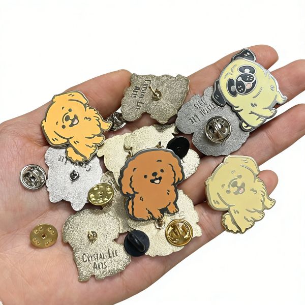 Factory Custom Hard Enamel Pins – Gold Metal Badge with Pearl Powder – Cute Lapel Pin Souvenir