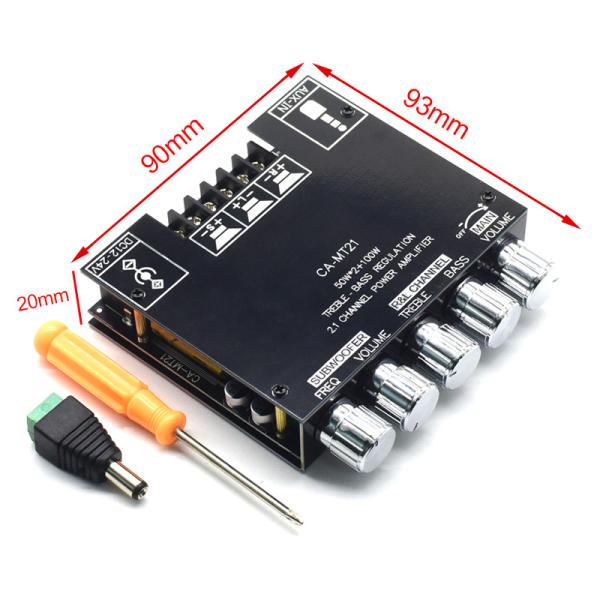 CA-MT21 2.1 Channel BT 5.0 Subwoofer Amplifier Board 2*50W+100W 12-24V AMP+BT