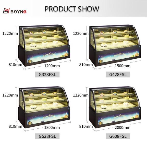Upright Bench Top Fan Cooling Commercial Cake Display Fridge For Bakery Shop