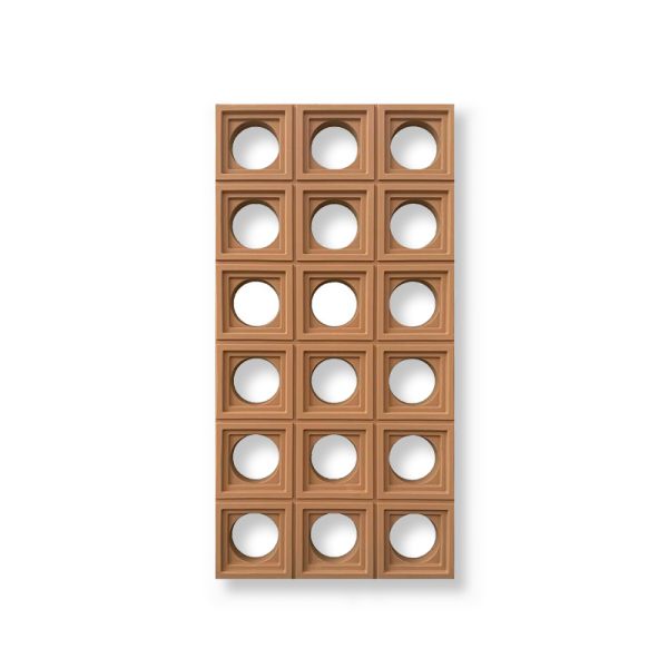 Round Holes PU Decorative Wall Panel Faux Nine Blocks Molding Eco Friendly For Partition