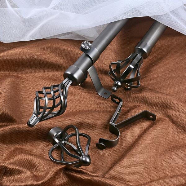 Customized Lengths Black Curtain Rods For Warm Home Window Decoration