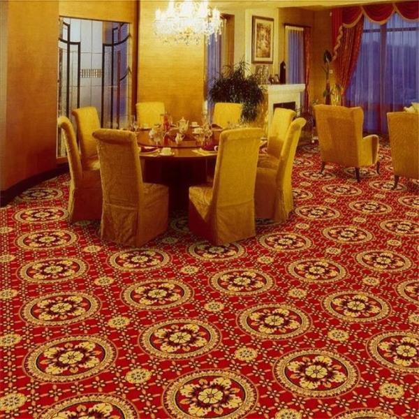 Commercial Kitchen Flooring Red With Yellow Color Flower Filled Drawing