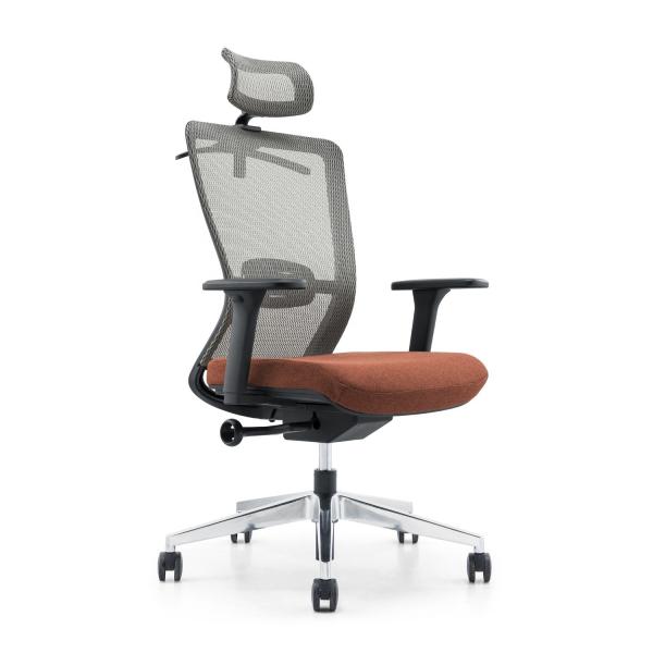 Functionality Swivel Executive Office Chair With Smooth Casters And Headrest
