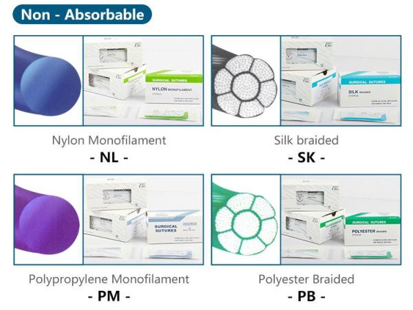 Veterinary Animal Hospital PDO Chromic Catgut Silk Nylon PGA 910 75cm Surgical Sutures With Sterile Needle Dog cat Pet Animal