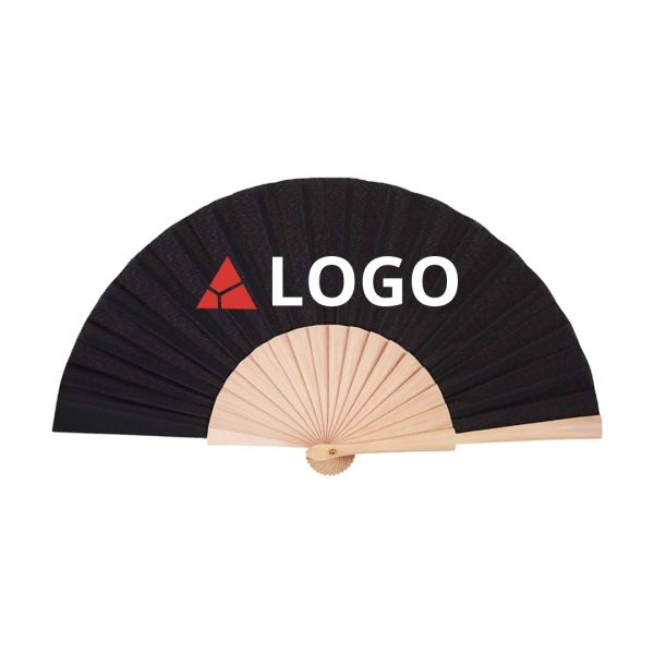 Custom Printed Nature Wooden Hand Held Fan Foldable Wood Spanish Solid Color Hand Fan