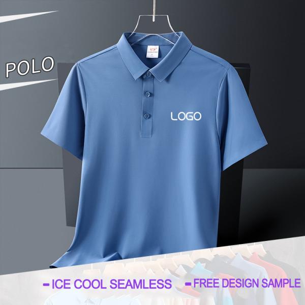 Camisas de polo de fibra fresca para homens e meninos com manga curta simples