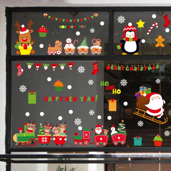 торгового центра рождества стикеров 0.01mm стикеры стекла окна изготовленного на заказ декоративного декоративные