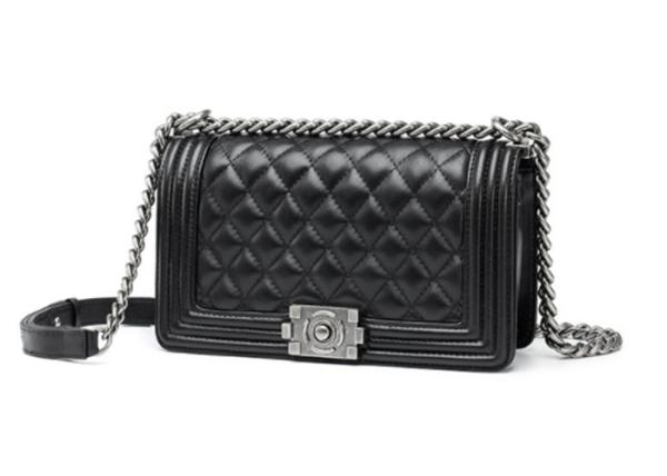 Quilted Chain Crossbody Shoulder Bag / Genuine Leather Sheepskin Bag For Women
