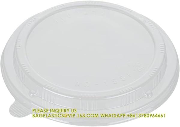 34 Oz Deep Round Wooden Containers - Containers Sold Separately, Clear Plastic To Go Box Lids