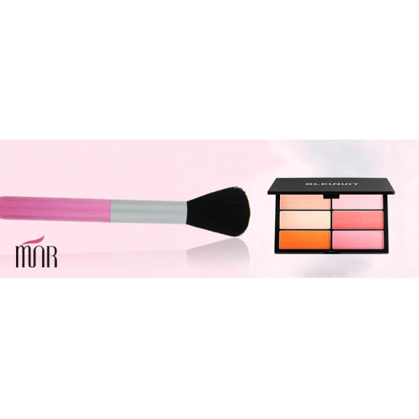 Natural Retractable Contour Blush Brush Goat Hair Makeup Brushes Pink