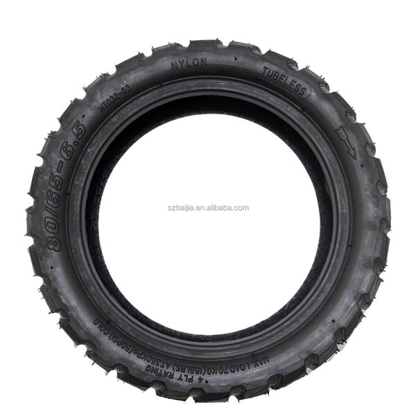 80/65-6.5 Outer Vacuum Tire 10 Inch Electric Scooter Tire Accessories Off-Road Tubeless Tyre for Balance Scooter Made Rubber