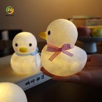 Candeeiro de mesa decorativo Duck Nightlight bonito criativo da cabeceira dos desenhos animados do vinil
