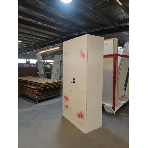 Steel Two Doors Metal Wardrobe Locker Knocked Down