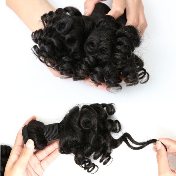 Brazilian Bouncy Curly Hair Bundles Human Hair Weave Remy Hair Extensions Natural Color