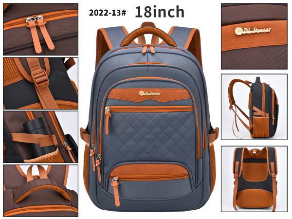 Nylon Business Casual Backpack Waterproof Student School 18 Inch Laptop Rucksack