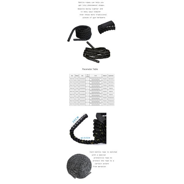 Полиэстер полипропилен боевая веревка 12м коммерческий спортзал силовая тренировка для спортивных мероприятий
