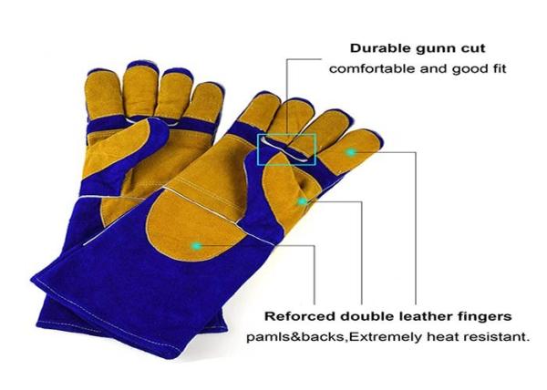 Durable Long Sleeve Heat Resistant Gloves Wrist Stitching Reinforcement Design