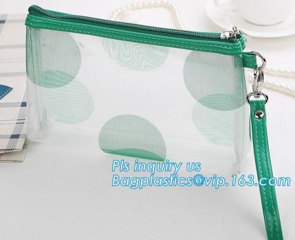 PVC Mesh Cosmetic Bag Coin Purse for Mom Holiday Gift Pink Bag, Portable Travel Cosmetic Bag Makeup Case Pouch Mesh Cosm