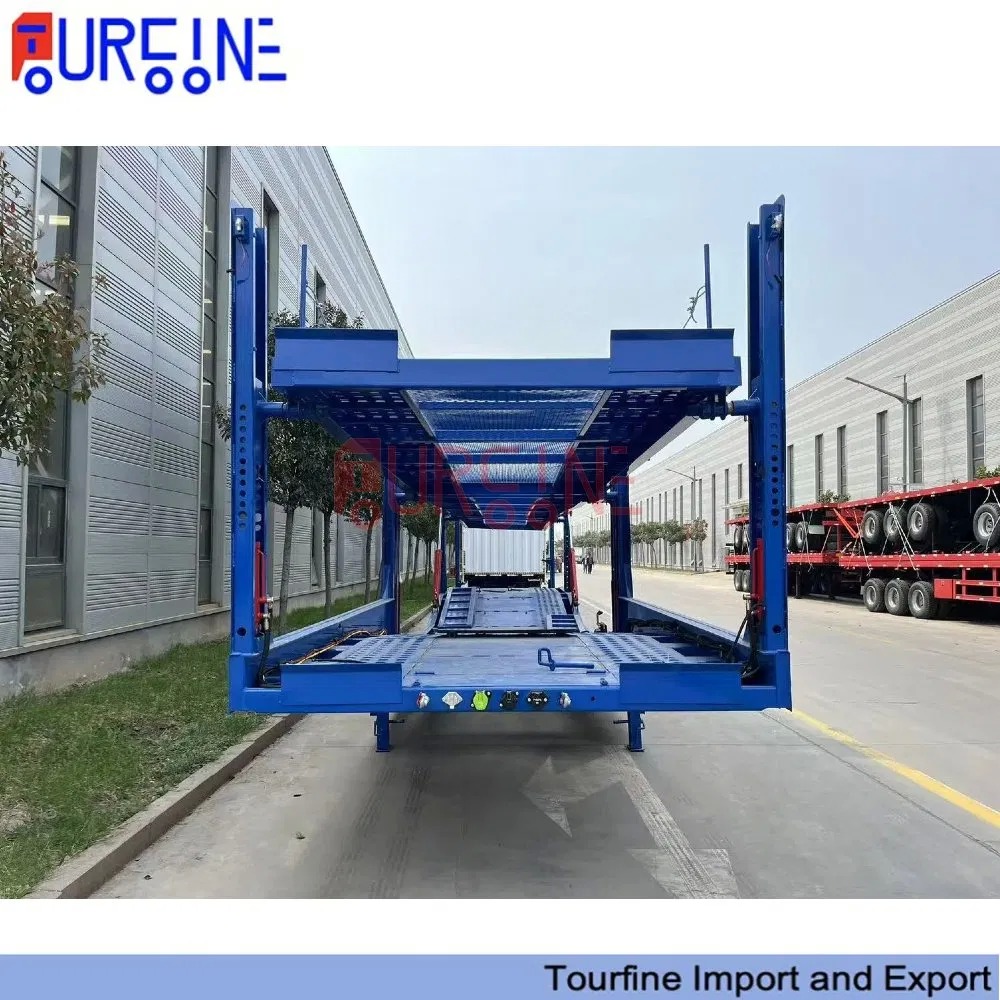 Steel Frame 8 Cars Car Carrier Truck Trailer 2 Axles Vehicle Transport Semi Trailer