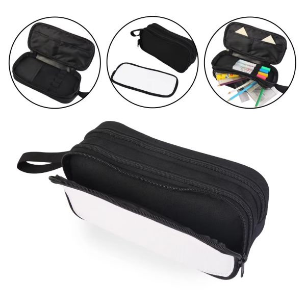 Customized Pencil Case With Zipper Durable Sublimation Blank Multifunctional Pencil Stationery Bag Gift