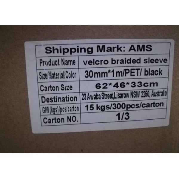 PET Material Velcro Braided Cable Wrap , Velcro Wire Cover For Cables Assemblies