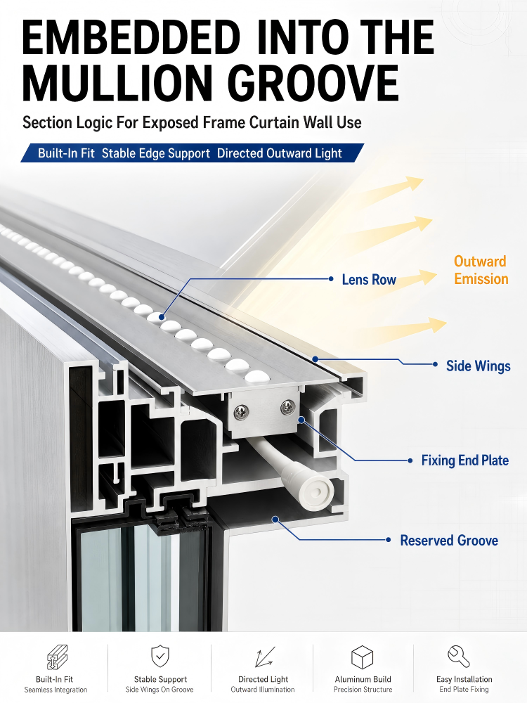 12-14W Flying Wing Architectural Linear Light DC24V IP66 Rating For Facade Lighting