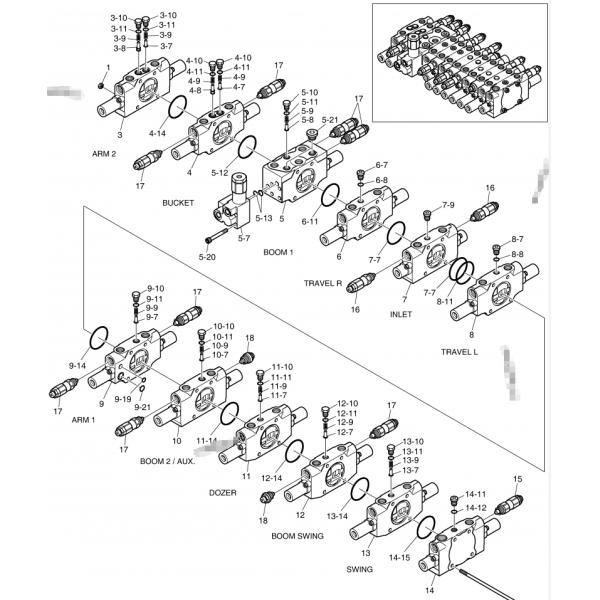 DH55 главный клапан сброса KOMATSU, гидравлический клапан уменьшения K9009929