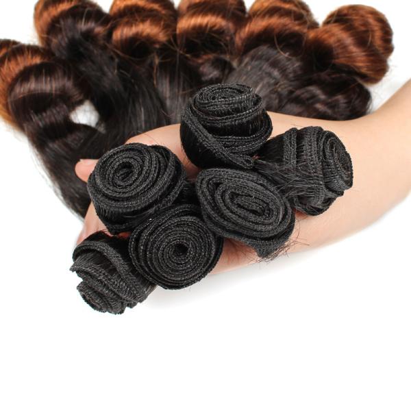 Grade 7A Virgin Remy Hair Wholesale Ombre Color Loose Wave Brazilian Hair Bundles