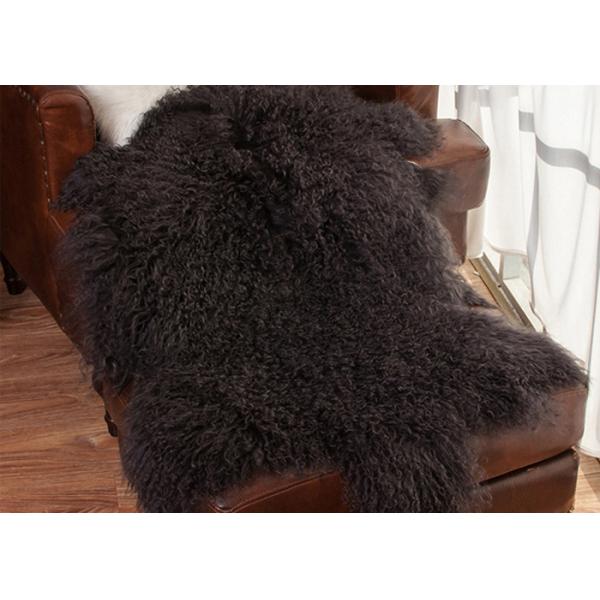 Manta blanca grande piel mongol/tibetana del 100% de la zalea del pelo largo rizado suave del cordero