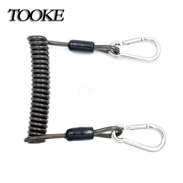 Underwater Flexible Diving Spring Coil Lanyard For Scuba Swimming