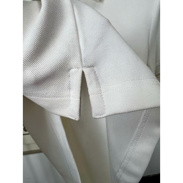 Premium Men Polo Collection | White/Grey/Green Contrast Cuff Trim Exquisite Embroidery