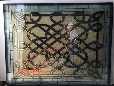 Custom Glass Door Inserts Large Triple Glazed Antique Leaded Glass Transom Windows Classic Pattern