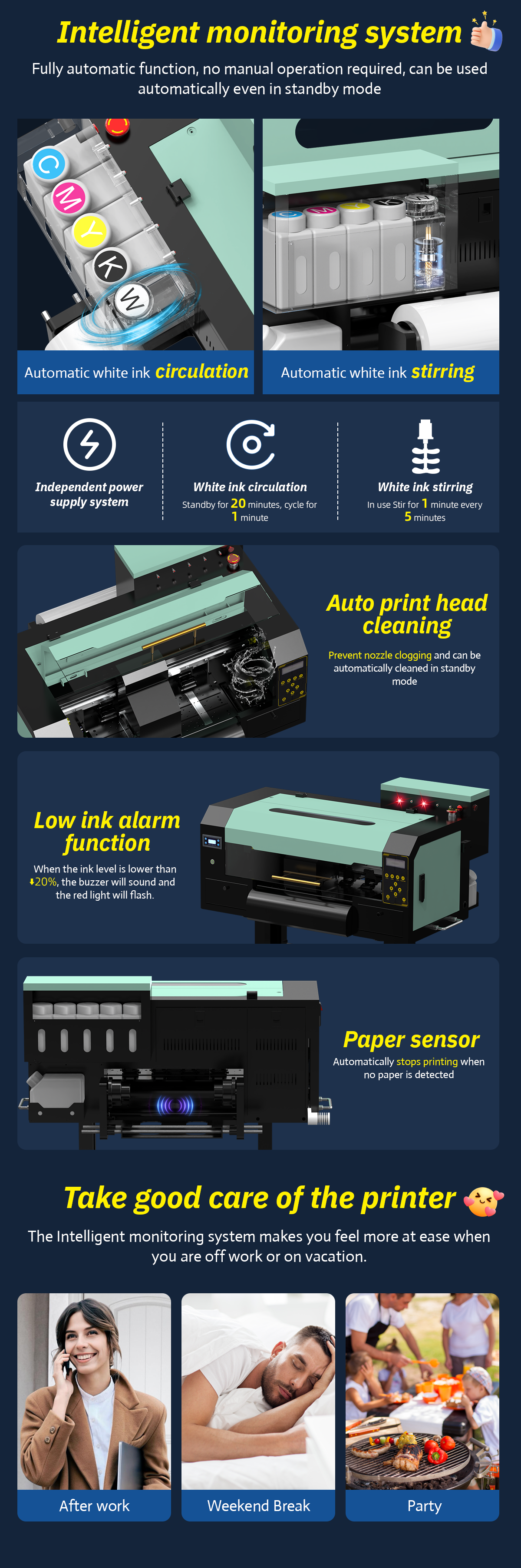 Ingani 13in I1600 Petit T-shirt DTF haute résolution Imprimante textile 30cm Avec chauffe-eau