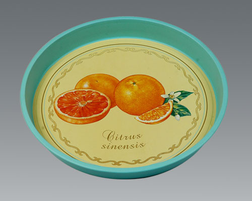 Round Big Metal wine serving tray Full Color Printed  Tin Bar Gift Pallet