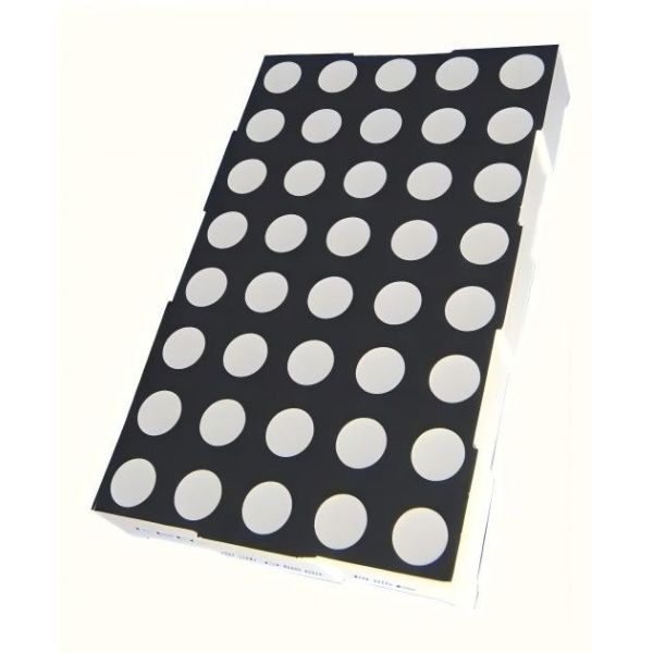 37.8x61mm 5x8 Round Type LED Dot Matrix Display Round 5mm (Ultra Bright Red/Green/Blue/RGB, Common Anode/Cathode)