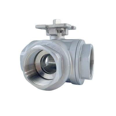 304/316 Alta plataforma de aço inoxidável válvula de esfera tipo T Pressão nominal direta Pn1.6MPa