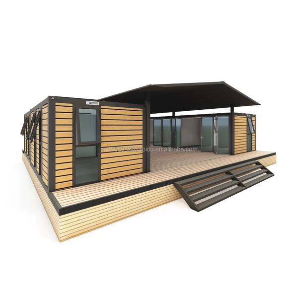 Casa de contenedores grande de 40 pies para hoteles y campesinos Residente de troncos de acero prefabricado Taller/Aula Panel de sándwich