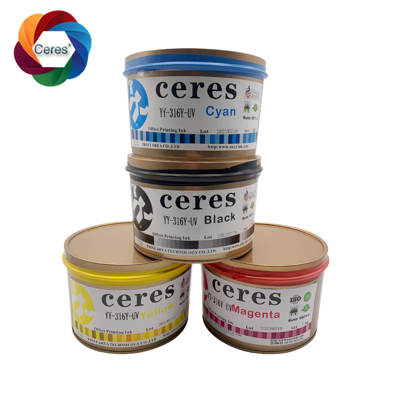 MSDS Ceres Pantone UV Offset Ink CMYK Бумажные пластиковые чаши Печатные чернила