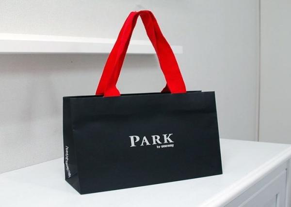 Luxury gift kraftpaper bag with silk ribbon handle