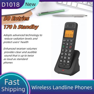 D1018 Low Radiation LCD Wireless Fixed Phone with Hands Free Call Function for Office or Home Height about 21cm/8.27in