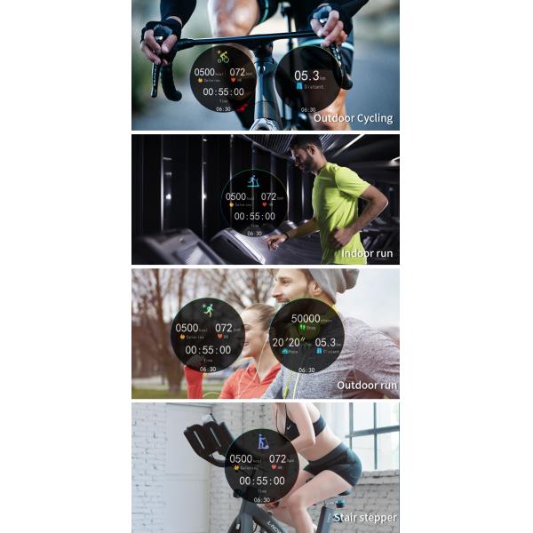 Музыкальный плеер Мужские наручные ЭКГ Смарт-часы 240 * 240 Экран 316L Корпус из нержавеющей стали