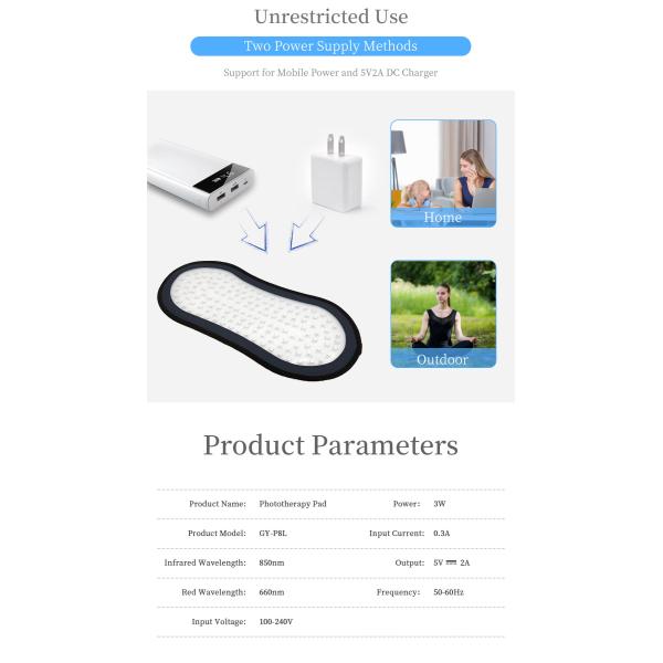 FDA 8W Flexible Pain Relief Infrared Red Light Therapy Pad With 152pcs LED