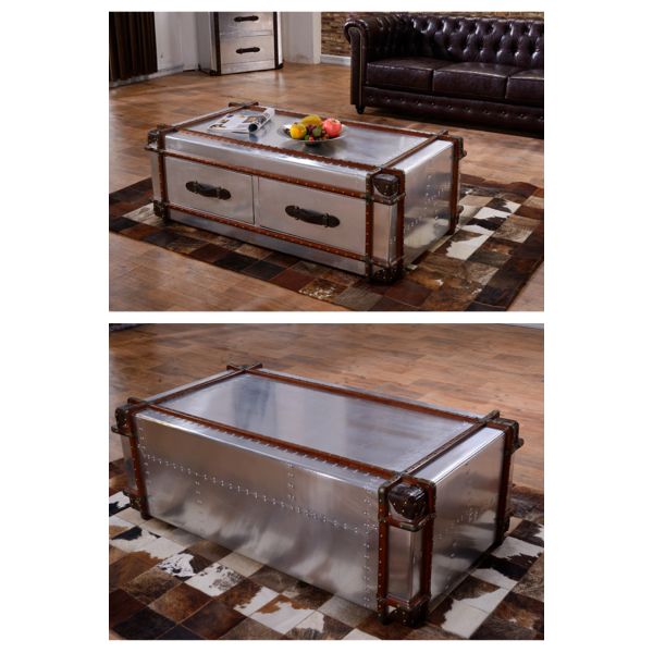Nidea #8616 Vintage Industrial Retro for Trunk Aluminum Handmade Durable Lounge Coffee Table Living Room Home Furniture