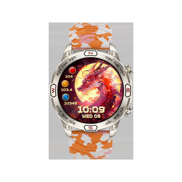 Round Shape Smart Watch with AI Voice Assistant Bluetooth Call Altitude Pressure Compass and Health Monitoring