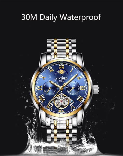 KINYUED Fashion Classic Brand Luxury Watch Automatic Mechanical Watch For Men Business Wrist Watch