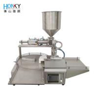 Desktop Semi-Automatic Cream Jar Filling Machine With Cermiac Rotary Valve Pump For Cosmetic Cream Filling