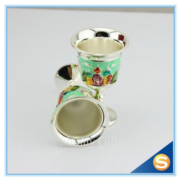 Shinny Gifts GuangDong Factory Russian Style Wine Set Enamel Handmade Home Decorative Metal Trim Craft TXX