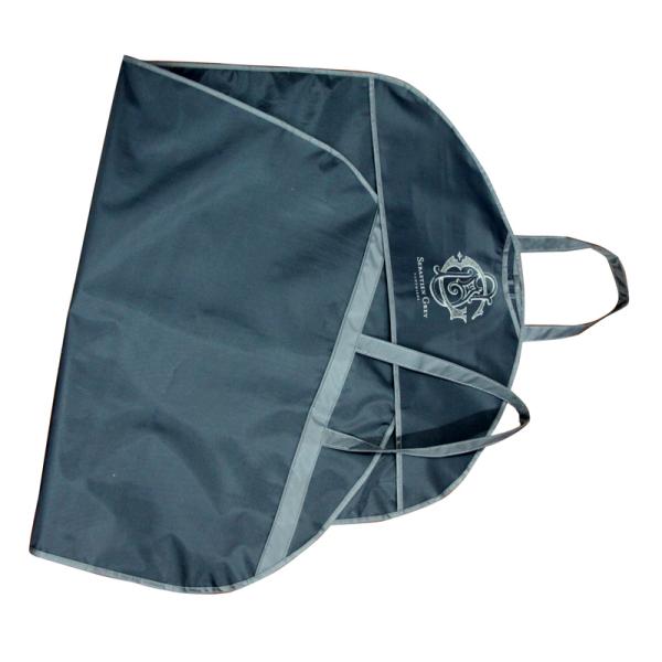 Recycle Navy Nylon Waterproof Fabric Suit Garment Bag With Black Zipper