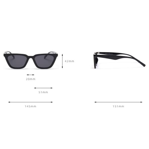 Women Men BSCI TR90 Sunglasses 145MM Polarized Oversized Cat Eye